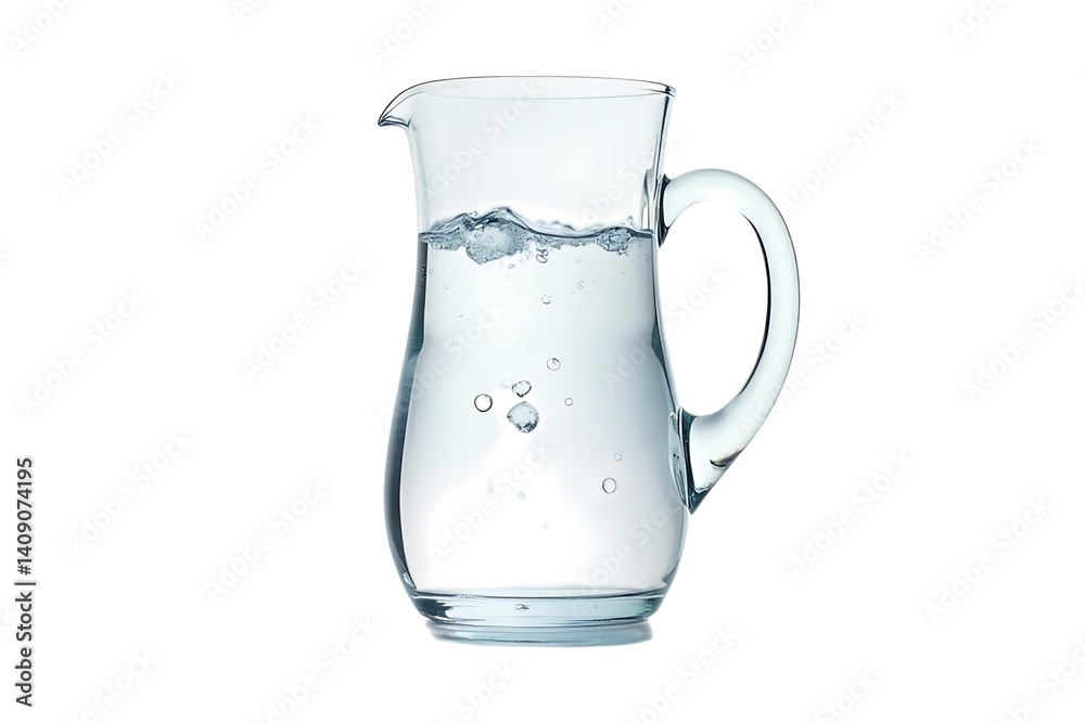 Refreshing water in glass pitcher bubbles clear Refreshing water in glass pitcher bubbles clear