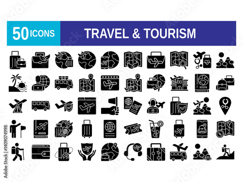 Travel and Tourism set of web icons in line style.Travel and vacation icons for web and mobile app. Airport, tickets, tour, relax, hotel, recreational rest, service. Vector illustration