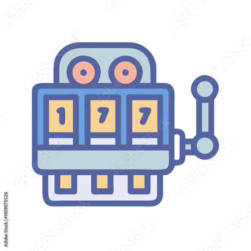 Slot Machine with Number Reels Icon Design