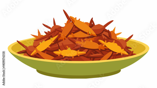 Explore the unique textures and tastes of grasshoppers with these fried and seasoned chapulines a delicacy in certain cultures.. Vector illustration