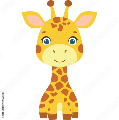 An illustration of a child-friendly giraffe