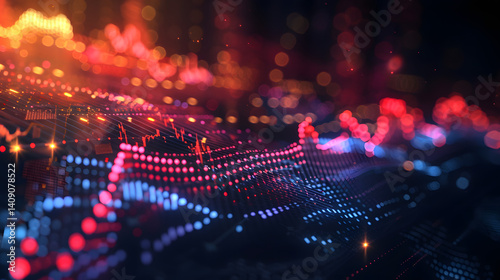 universal stock market price chart on black background - new quality financial business animated dynamic motion video footage