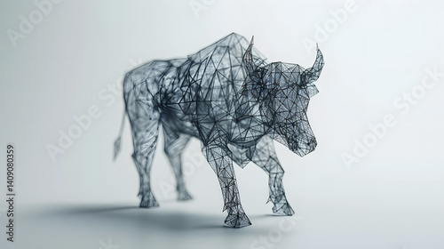 Wire frame bearish and bullish trend, technology trading for stock market
