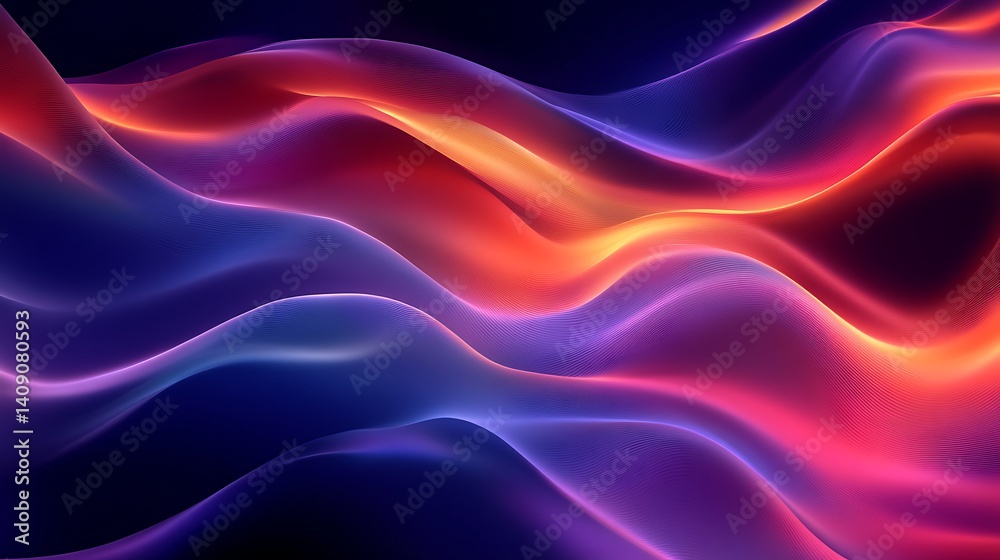 Fototapeta premium Dynamic abstract waves of vibrant color.