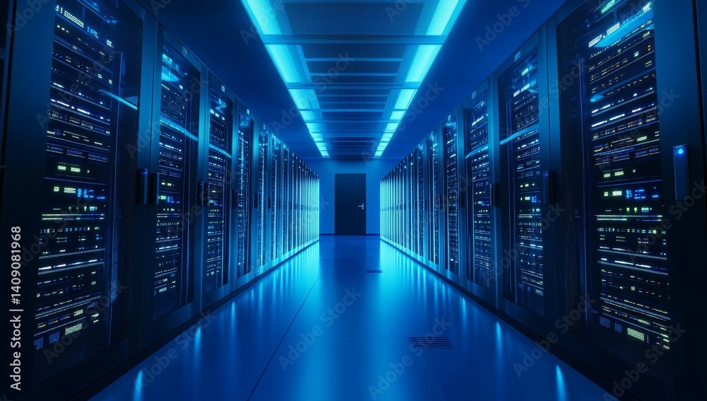 Server room, futuristic technology Server room, futuristic technology