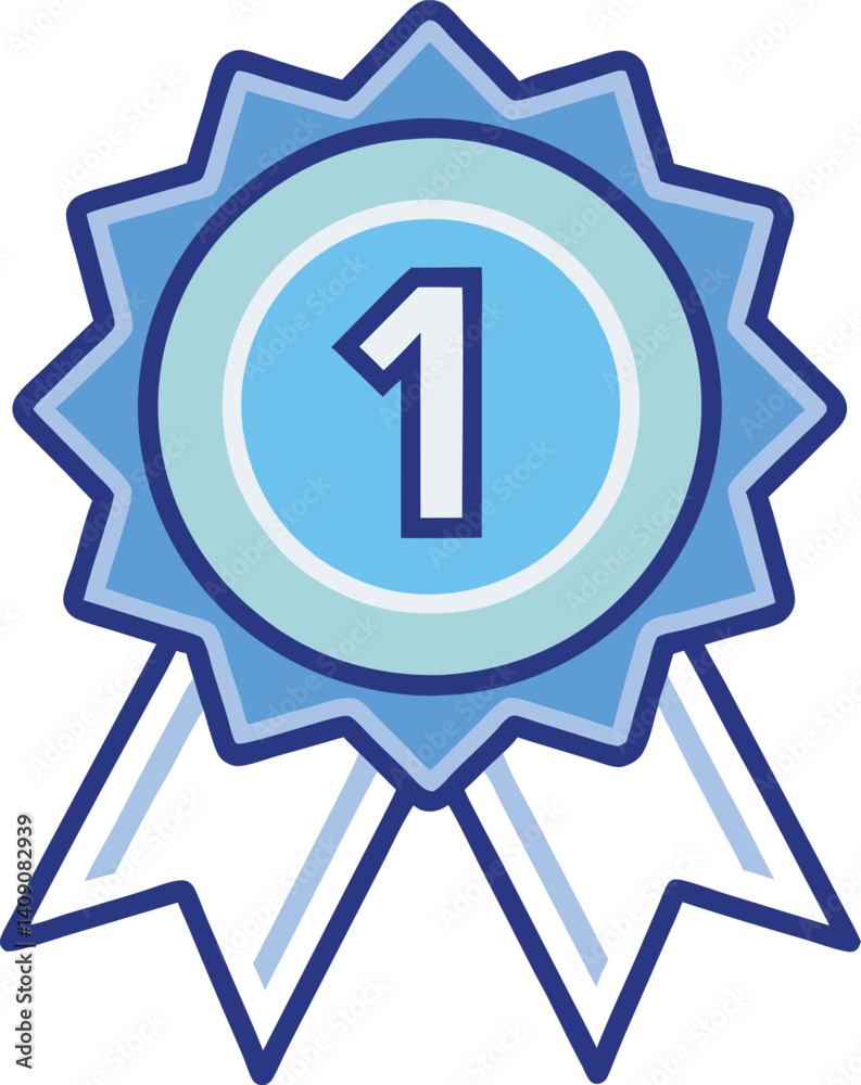 Vector illustration set shows award ribbon rosette as a web icon symbol for business design Vector illustration set shows award ribbon rosette as a web icon symbol for business design