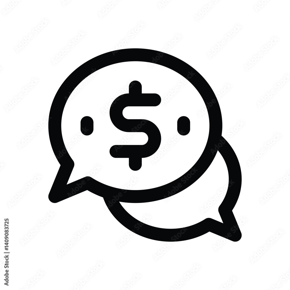 money talk line icon. Clean and minimalist vector icon for websites, mobile apps, presentations, and logos. Fully scalable and customizable for any project. money talk line icon. Clean and minimalist vector icon for websites, mobile apps, presentations, and logos. Fully scalable and customizable for any project.