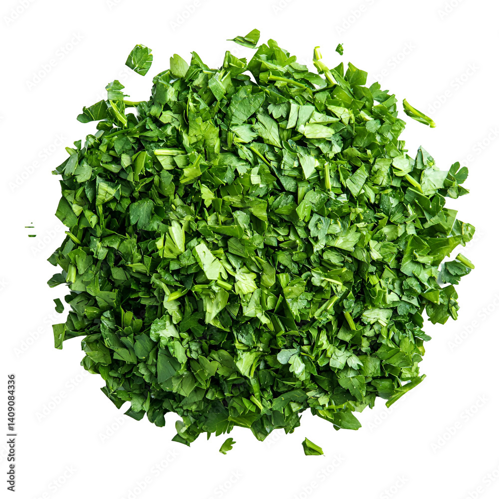 Obraz premium Chopped Parsley Fresh Herb Garnish Ingredient,