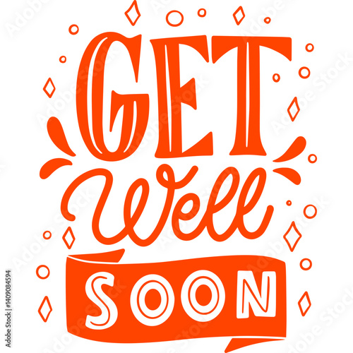 vector illustration of get well soon
