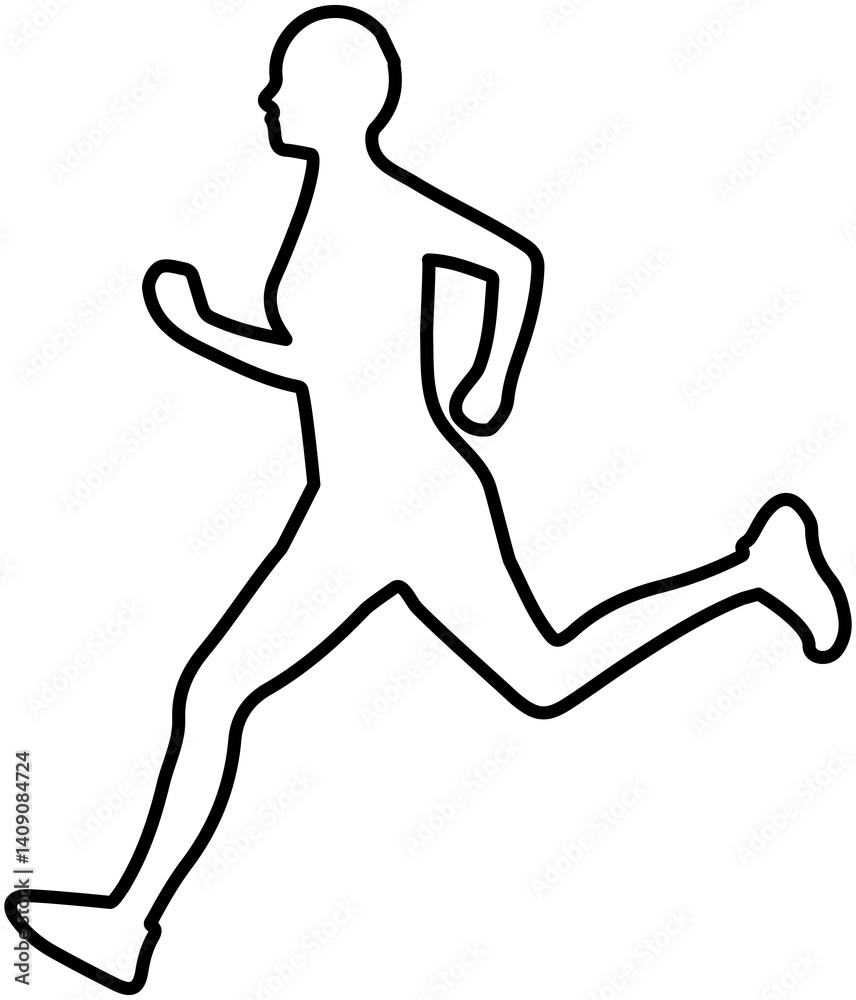Running sport line icon