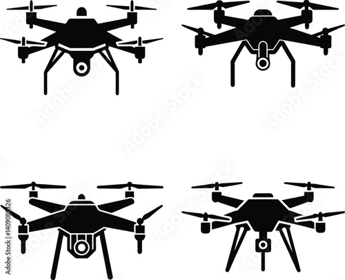 Drone silhouette vector