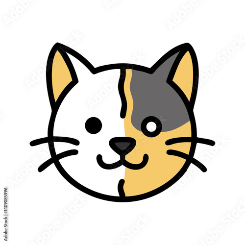 Icon of Venus Two-Colored Cat Face Vector photo