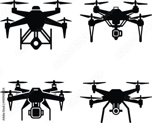 Drone silhouette vector