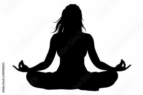 silhouette of a person in yoga position