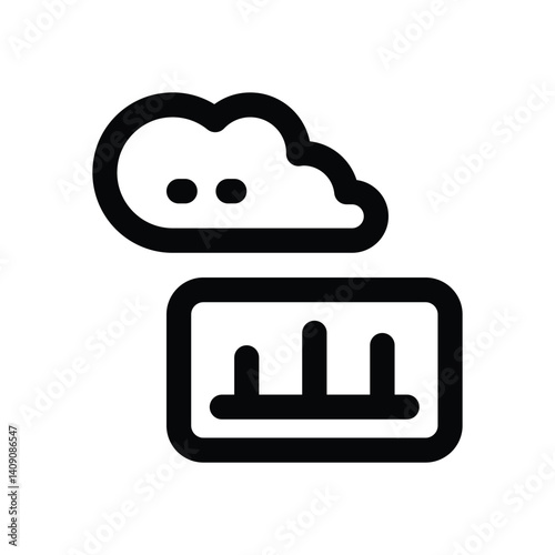 cloud computing line icon. Clean and minimalist vector icon for websites, mobile apps, presentations, and logos. Fully scalable and customizable for any project.