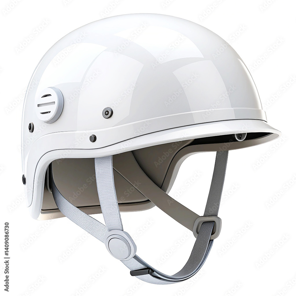 Fototapeta premium white military helmet emoji icon 3d rendering isolated on white background