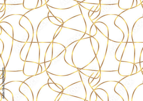 Gold String, Gold Abstract Line Pattern