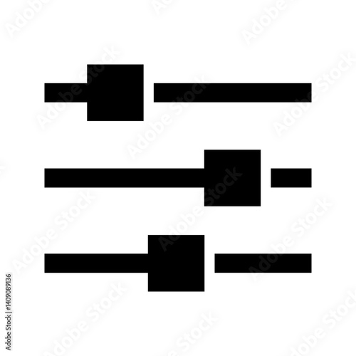 settings icon. adjusting icon. flat, simple, outline, black. eps10