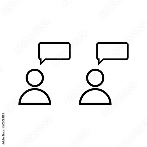 group of people chatting icon. communication icon symbol sign vector design black white color modern simple illustration