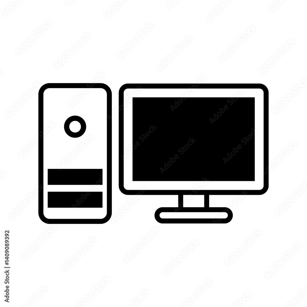 Computer icons. Computer desktop vector icons, PC symbols. PC icons collection Computer icons. Computer desktop vector icons, PC symbols. PC icons collection