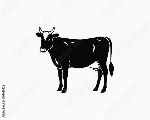 Cow Vector Illustrations on a White Background