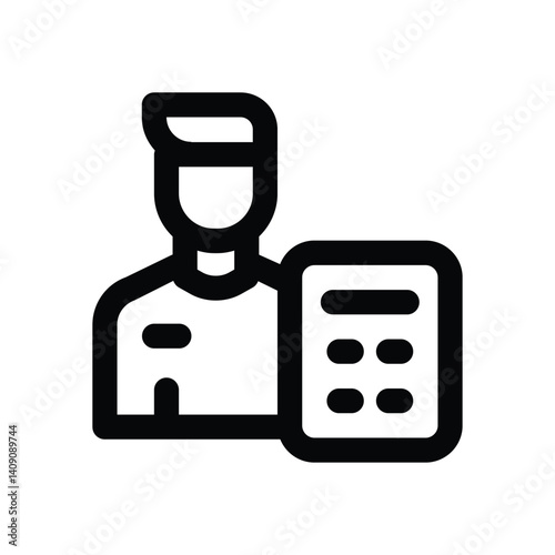 accountant line icon. Clean and minimalist vector icon for websites, mobile apps, presentations, and logos. Fully scalable and customizable for any project.