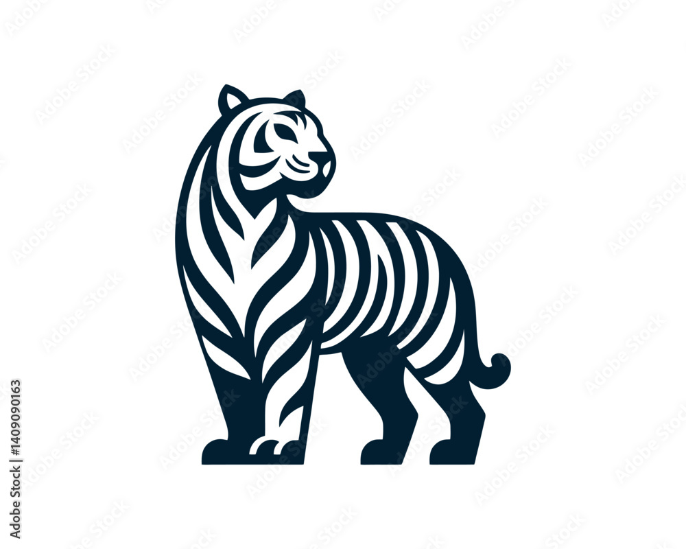 Fototapeta premium Full body tiger icon logo template