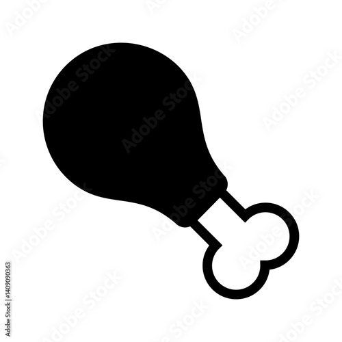 Chicken leg icon illustrated on background