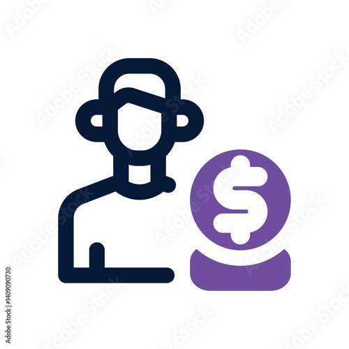 investor relation dual tone icon. Sleek and modern vector icon for websites, mobile apps, marketing materials, and corporate design. Fully scalable and ready to use.