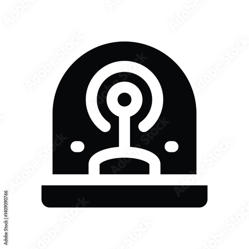 alarm glyph icon. Strong and solid vector icon for websites, mobile interfaces, presentations, and visual branding. High quality and easy to edit.