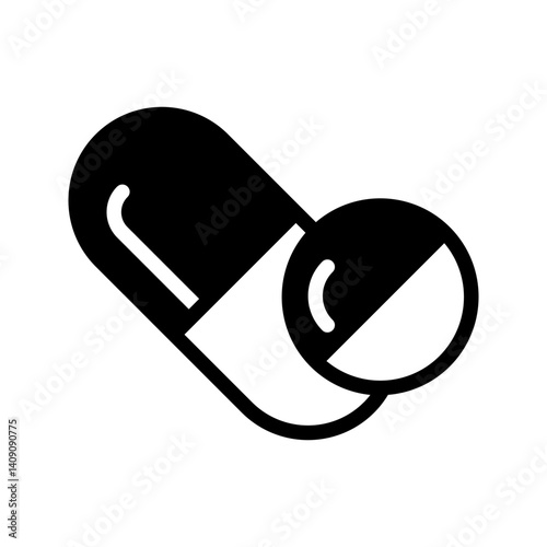 Pills and Tablets. Pharmacy pill. Linear style.