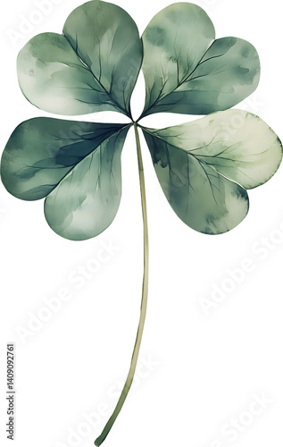 green leaves watercolor vintage on transparent background. symbol png AI-generated 