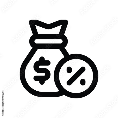 commission line icon. Clean and minimalist vector icon for websites, mobile apps, presentations, and logos. Fully scalable and customizable for any project.