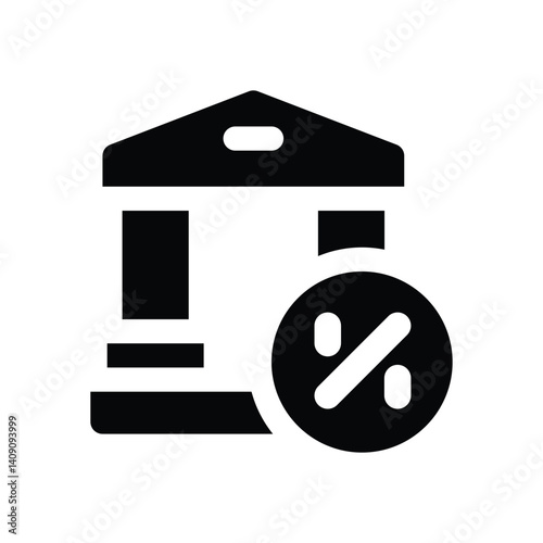 bank glyph icon. Strong and solid vector icon for websites, mobile interfaces, presentations, and visual branding. High quality and easy to edit.