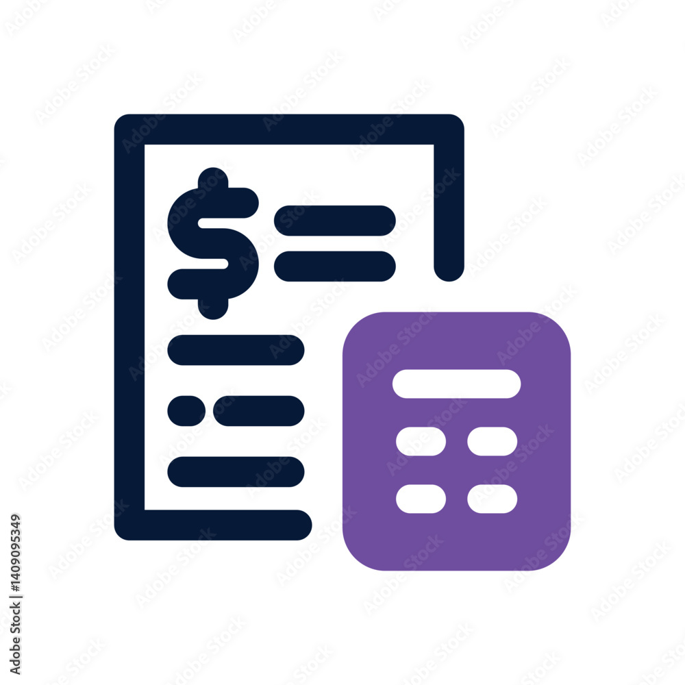Fototapeta premium tax calculator dual tone icon. Sleek and modern vector icon for websites, mobile apps, marketing materials, and corporate design. Fully scalable and ready to use.