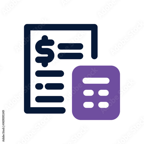 tax calculator dual tone icon. Sleek and modern vector icon for websites, mobile apps, marketing materials, and corporate design. Fully scalable and ready to use.