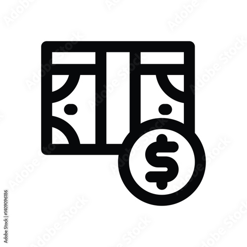 cash line icon. Clean and minimalist vector icon for websites, mobile apps, presentations, and logos. Fully scalable and customizable for any project.