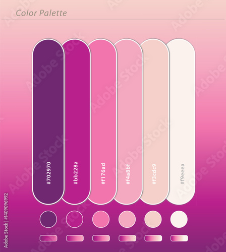 Trendy pastel colour guide palette catalogue. Palette Guide with Hex color code swatches