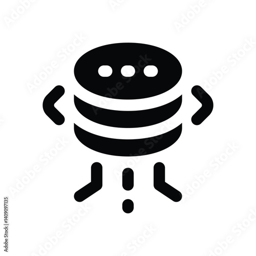 database glyph icon. Strong and solid vector icon for websites, mobile interfaces, presentations, and visual branding. High quality and easy to edit.