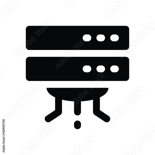 server glyph icon. Strong and solid vector icon for websites, mobile interfaces, presentations, and visual branding. High quality and easy to edit.