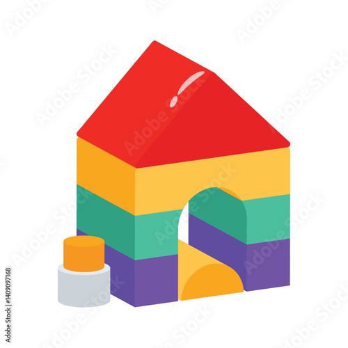 Easy to use 3d style icon depicting kids playhouse