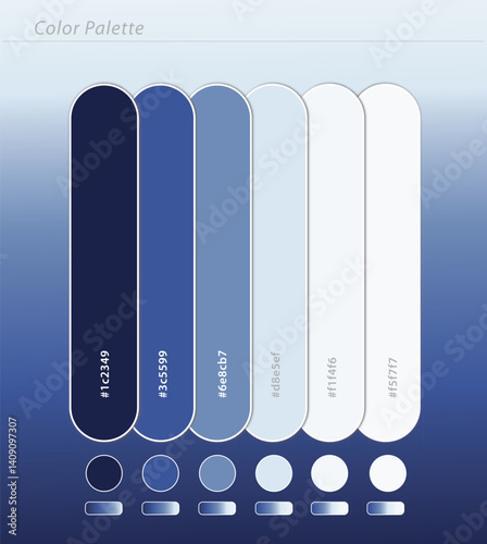 Trendy pastel colour guide palette catalogue. Palette Guide with Hex color code swatches