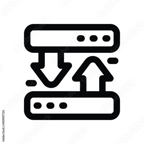 hosting transfer line icon. Clean and minimalist vector icon for websites, mobile apps, presentations, and logos. Fully scalable and customizable for any project.