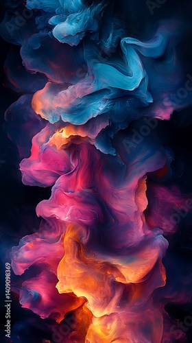 Vibrant Color Smoke Mobile Wallpaper Abstract Art Wallpaper for Phones
