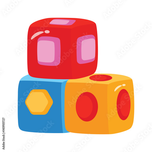 Well crafted 3d style icon depicting ids blocks toy