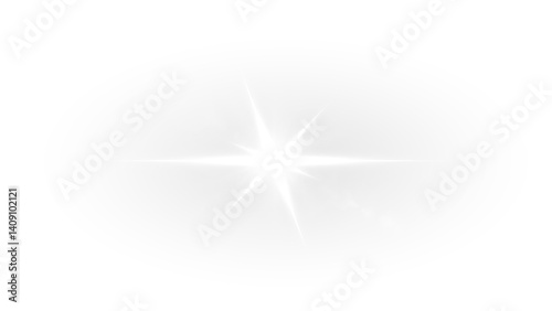 PNG sparkles and glowing stars. Bright white burst with magical lens flare and glitter overlay. Festive abstract background for celebration or holiday vector design.
