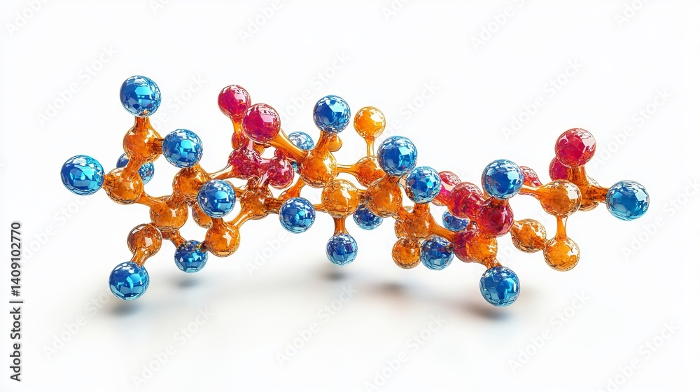Abstract colorful molecular structure 3d render science biology chemistry atoms red dna art blue cell Abstract colorful molecular structure 3d render science biology chemistry atoms red dna art blue cell