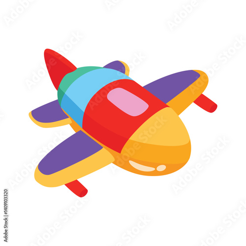 Easy to edit 3d style icon kids baby plane