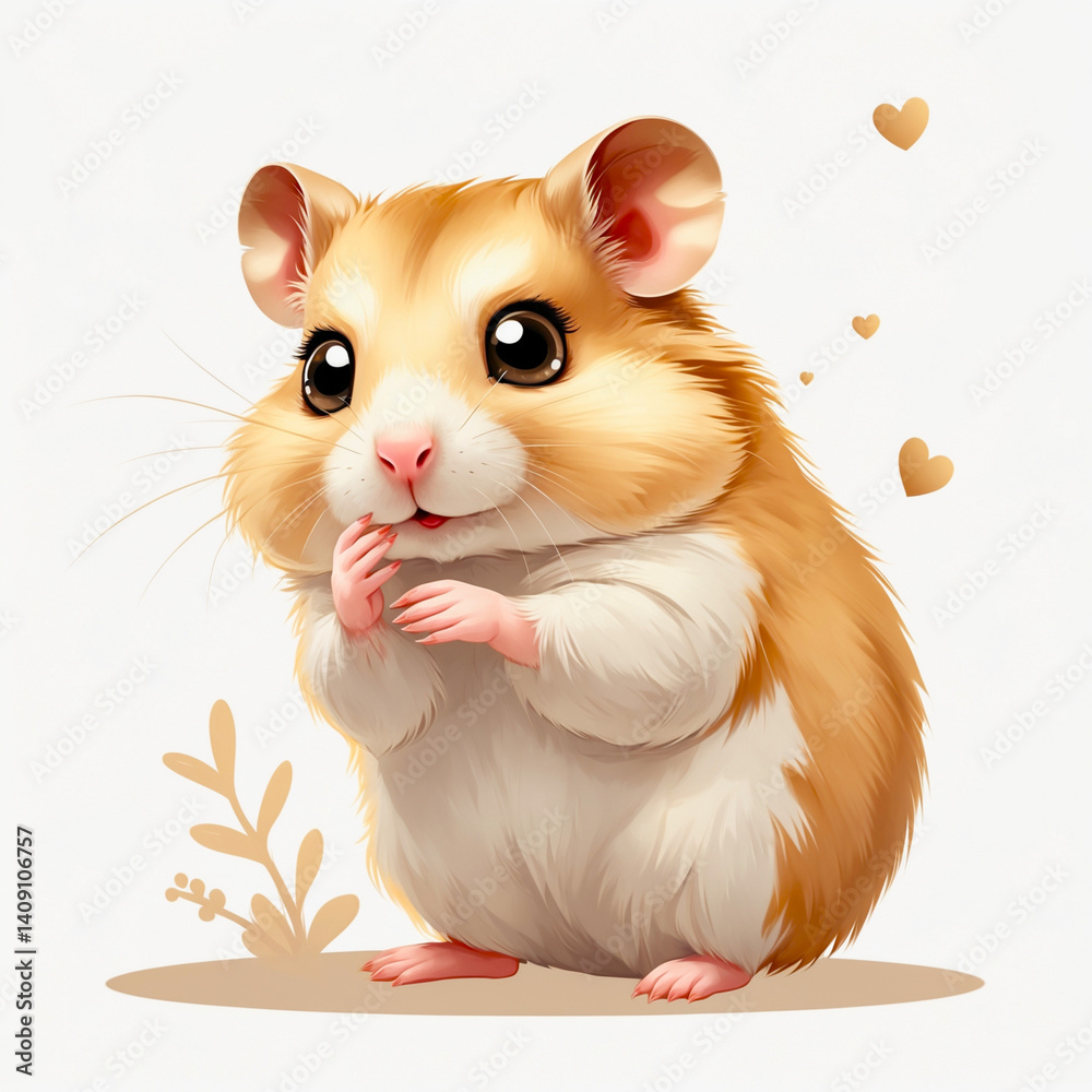 Obraz premium Small brown and white guinea pig is sad on a white background generate ai.