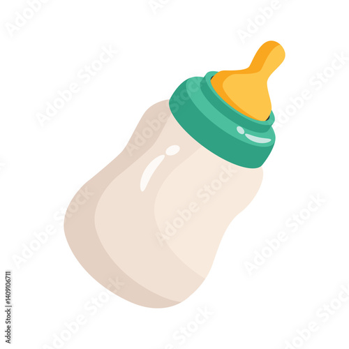 Visually appealing 3d style icon depicting baby milk feeder